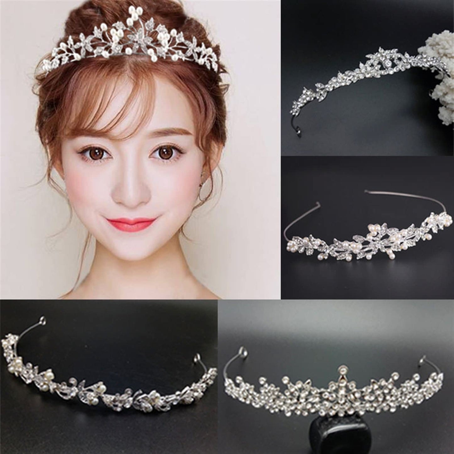 Bridal Tiara Headband | Minimal Wedding Crown Hair Jewelry for Women