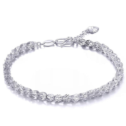 Platinum Link Bracelet | Minimal 950 Fine Phoenix Tail Design Jewelry