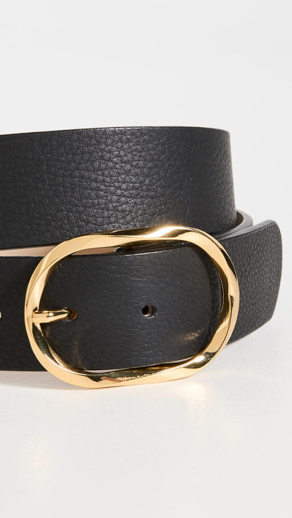 Kyra Belt | Minimal Black Gold Women’s Waist Belt Medium