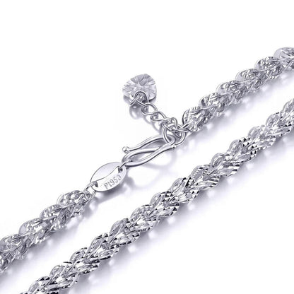 Platinum Link Bracelet | Minimal 950 Fine Phoenix Tail Design Jewelry