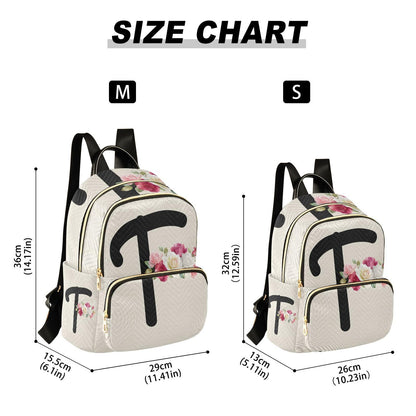 Letter F Backpack | Minimal Women’s Fashion Travel Daypack Shoulder Bag