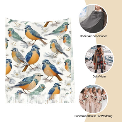 Printed Tassel Scarf Wrap | Minimal Women’s Lightweight Fashion Shawl