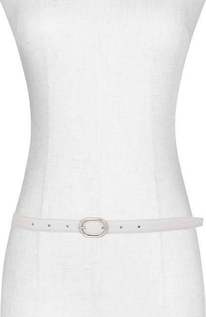 Stitched Lizard Belt | Minimal Women’s Glazed Leather Fashion Accessory