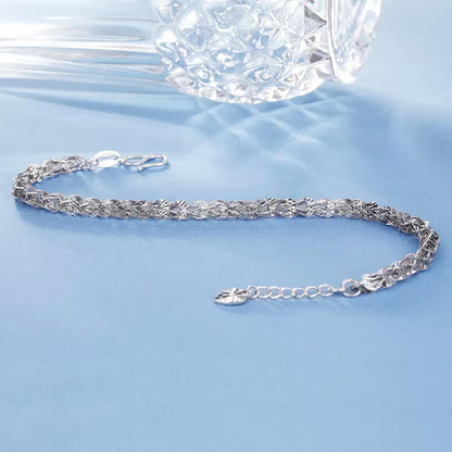Platinum Link Bracelet | Minimal 950 Fine Phoenix Tail Design Jewelry