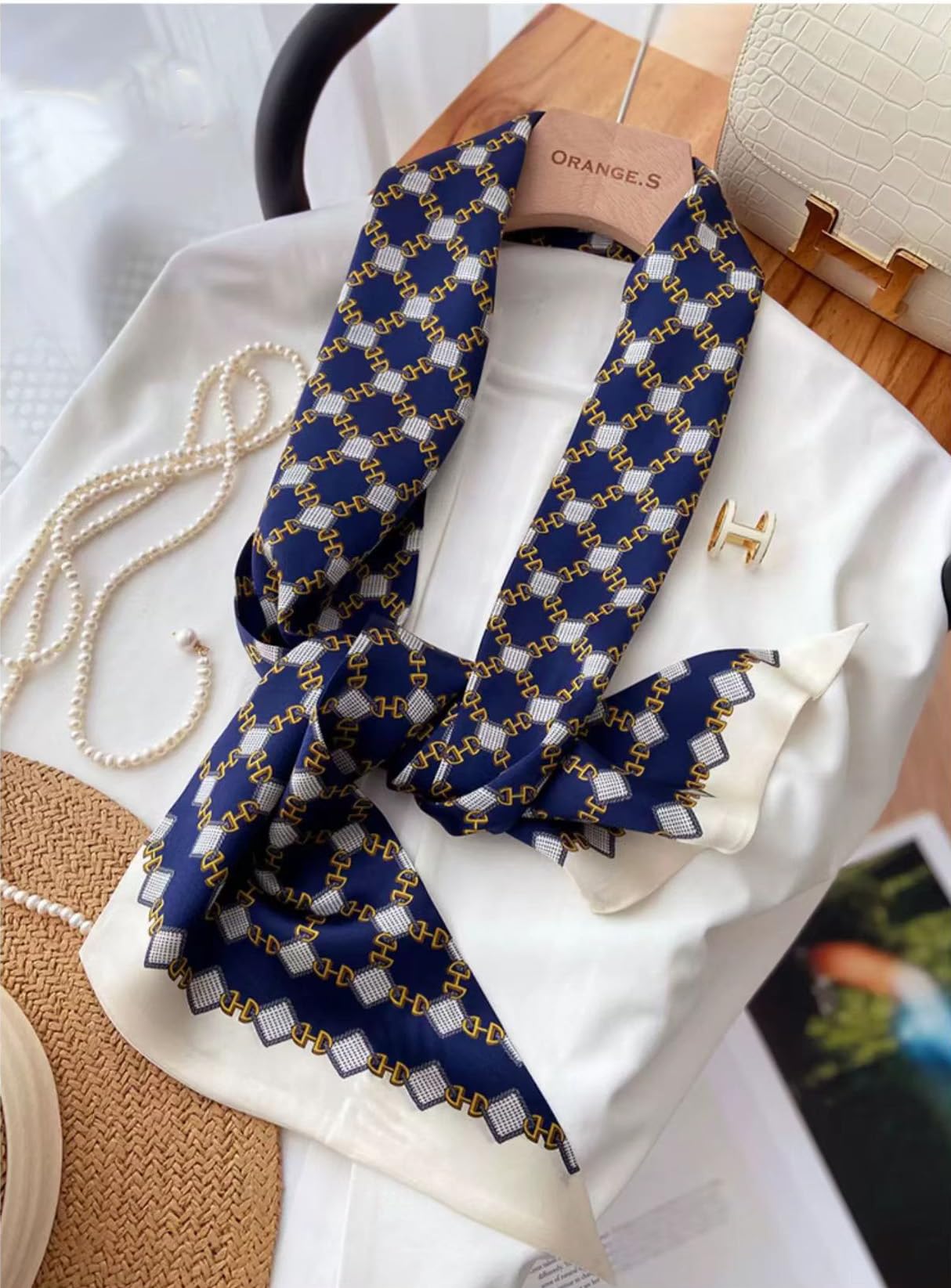 Silk Ribbon Scarf | Minimal Women’s Hair & Bag Wrap Accessory