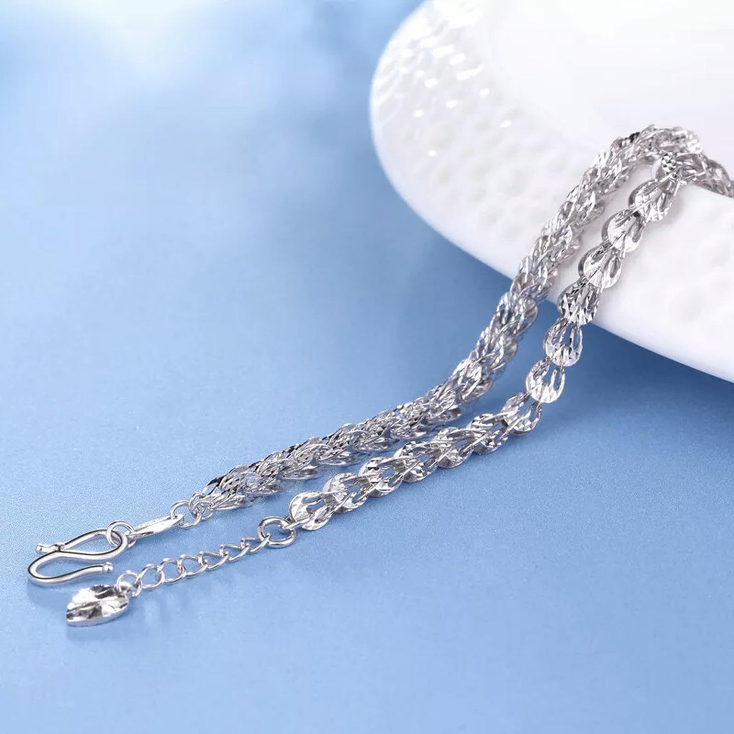 Platinum Link Bracelet | Minimal 950 Fine Phoenix Tail Design Jewelry