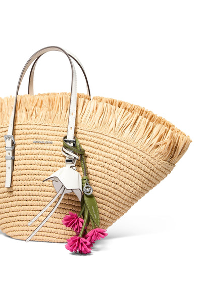 Flower Charm Keychain | Minimal Silver Tone Women’s Bag Accessory