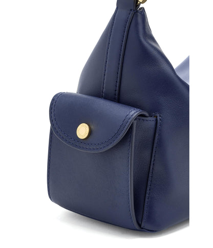 Small Nappa Leather Shoulder Bag | Minimal Women’s Refined Navy Bag