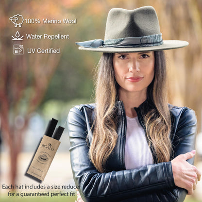 Wide Brim Felt Hat | Minimal Wool Fedora Women’s Sun Protection Accessory