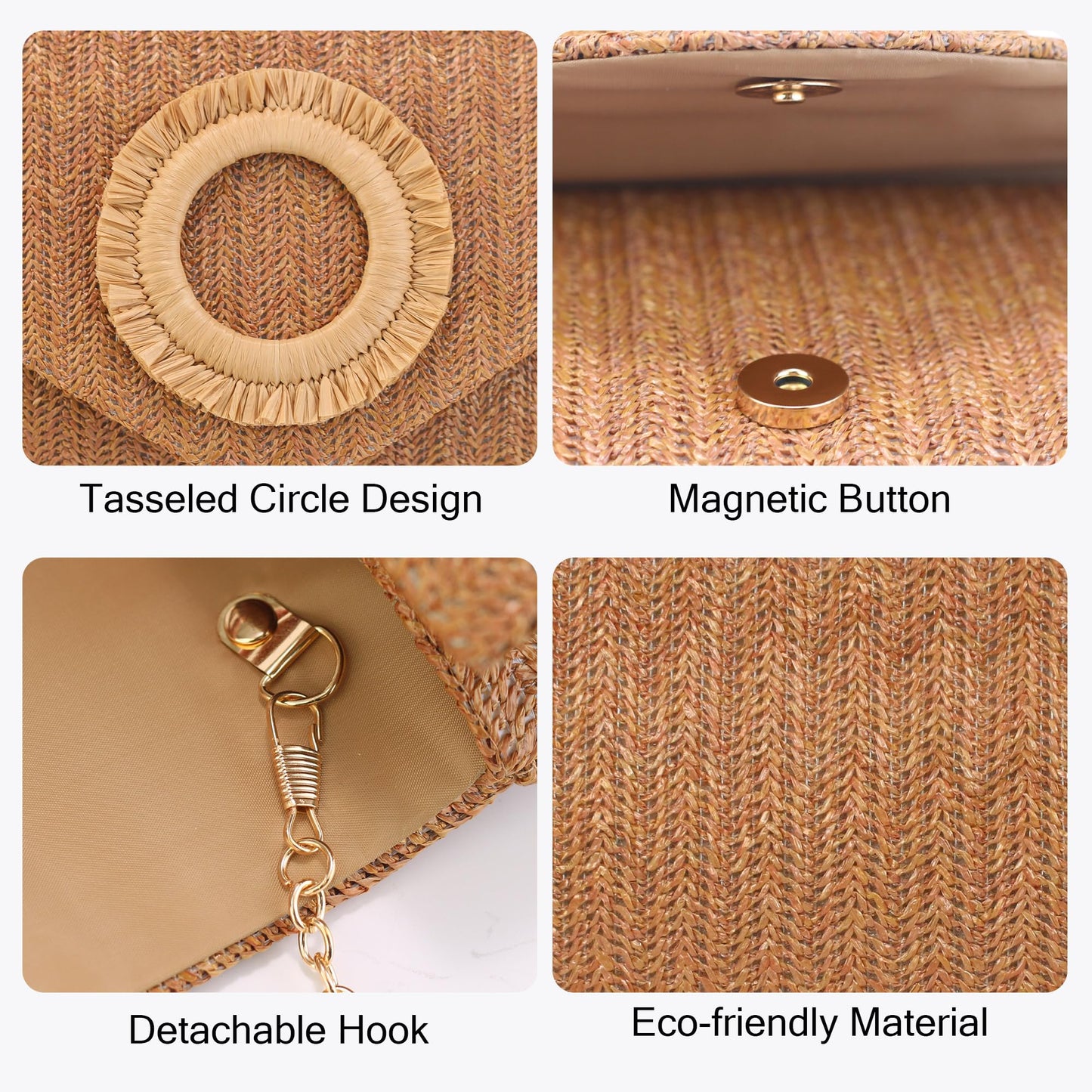 Envelope Straw Clutch Bag | Minimal Women’s Woven Summer Evening Handbag